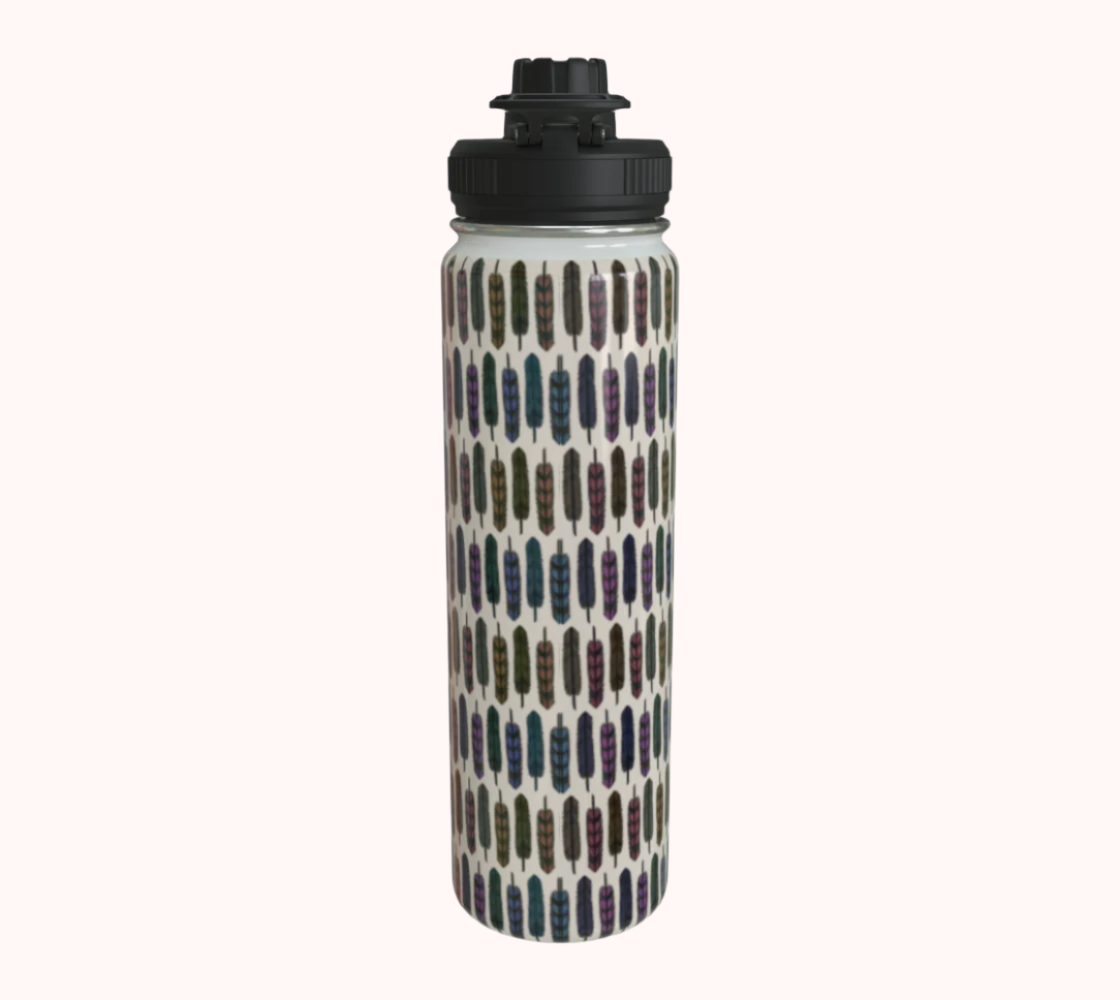 Sky Gazing Feathers - Stainless Steel Water Bottle