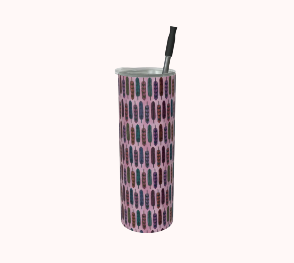 Cotton Candy Feathers - Stainless Steel Tumbler