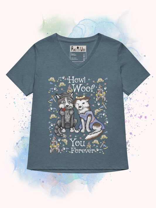 Howl Woof You - Women’s - Relaxed Super Soft V-neck T-shirt
