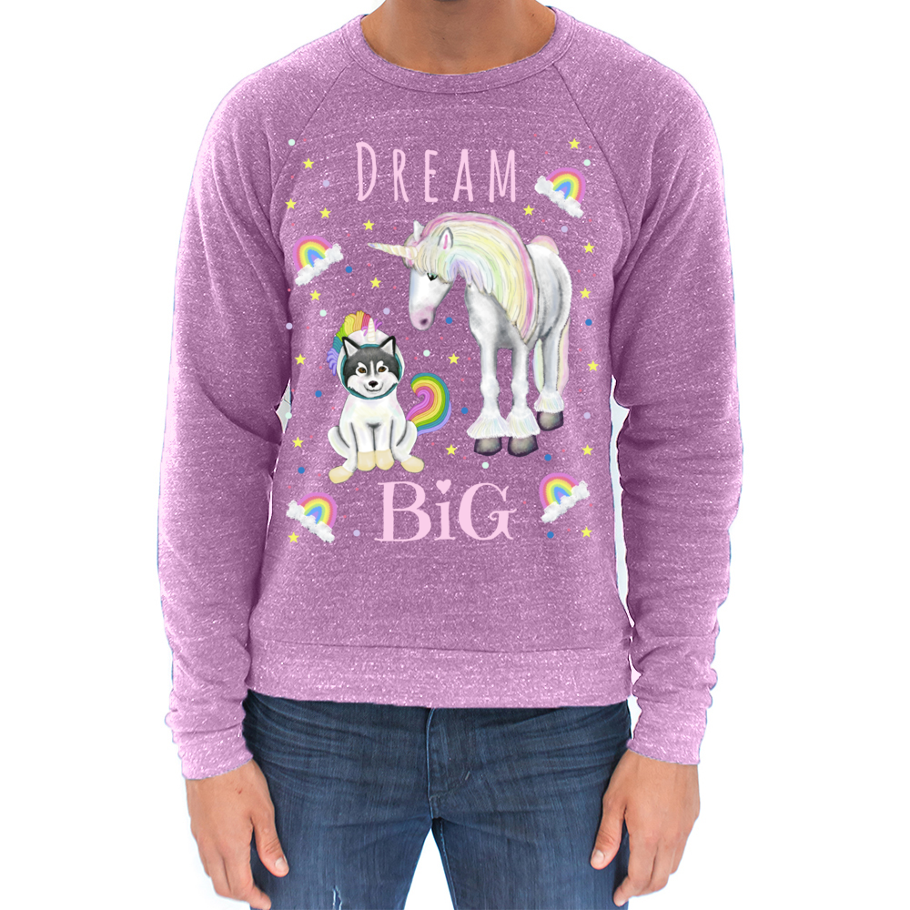 Dream Big - Unisex - USA Made Triblend Sweatshirt Pastel Script