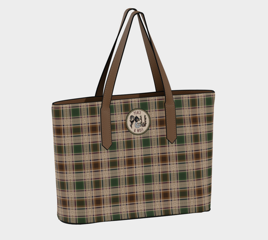 Fields of Freedom Plaid - Vegan Leather Tote