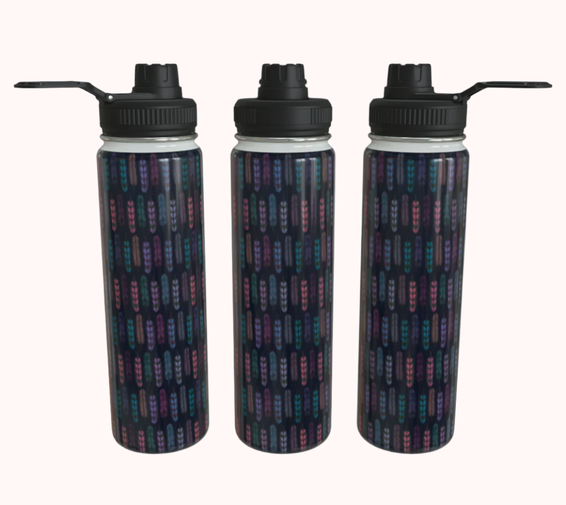 Romantic Moonlight Feathers - Stainless Steel Water Bottle