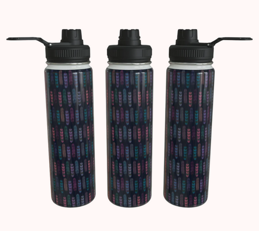 Romantic Moonlight Feathers - Stainless Steel Water Bottle