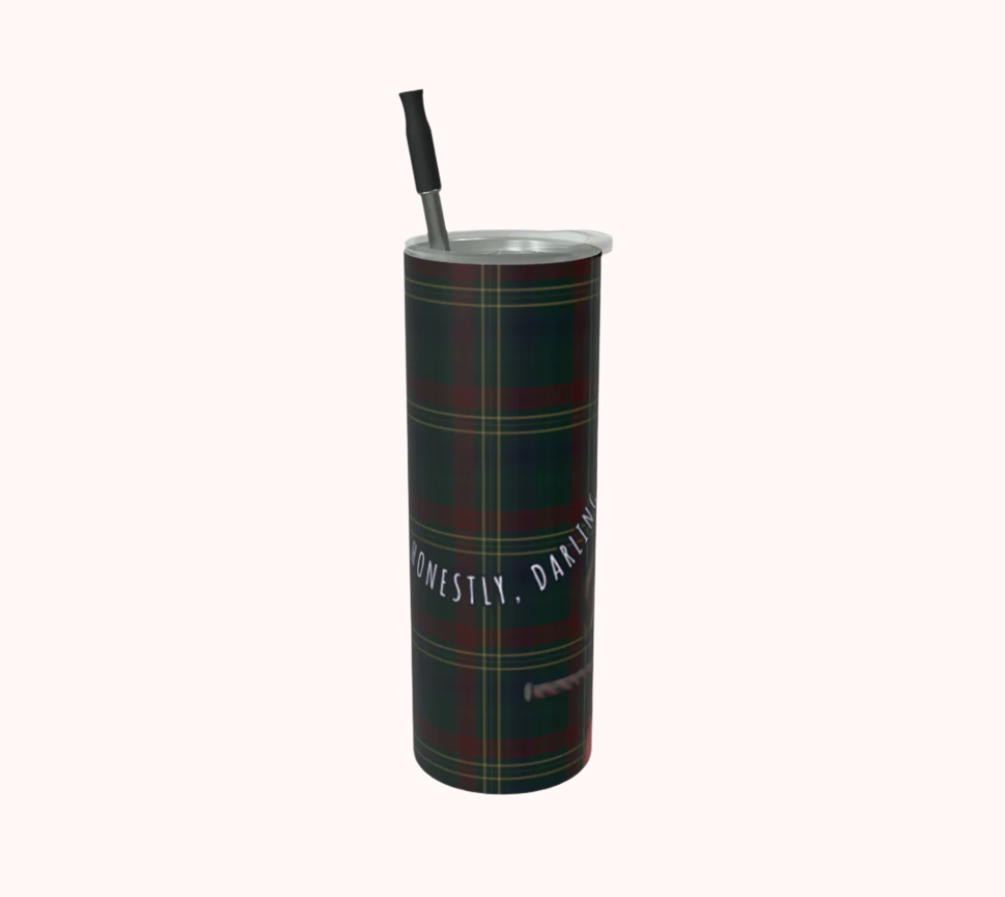 I Don't Give a Crop - Classy Equestrian Plaid - Stainless Steel Tumbler