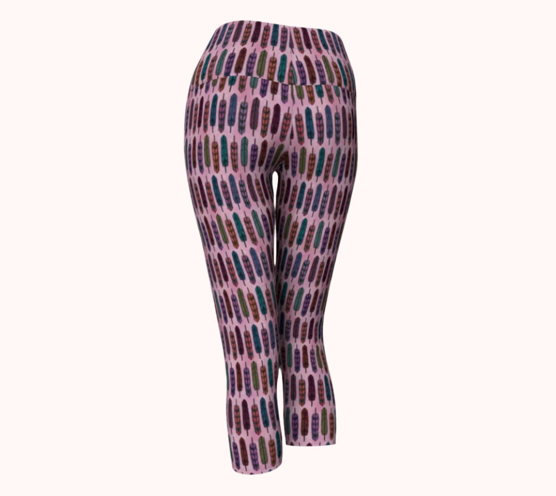 Cotton Candy Feathers - Ecofriendly Ecopoly Yoga Capris