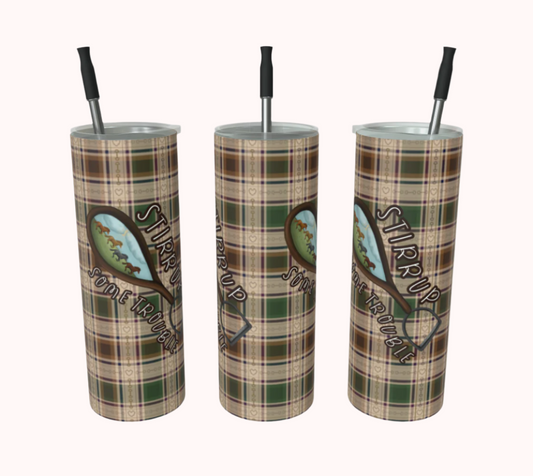 Stirrup Some Trouble - Fields of Freedom Plaid - Stainless Steel Tumbler