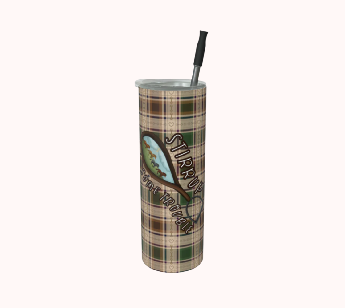Stirrup Some Trouble - Fields of Freedom Plaid - Stainless Steel Tumbler