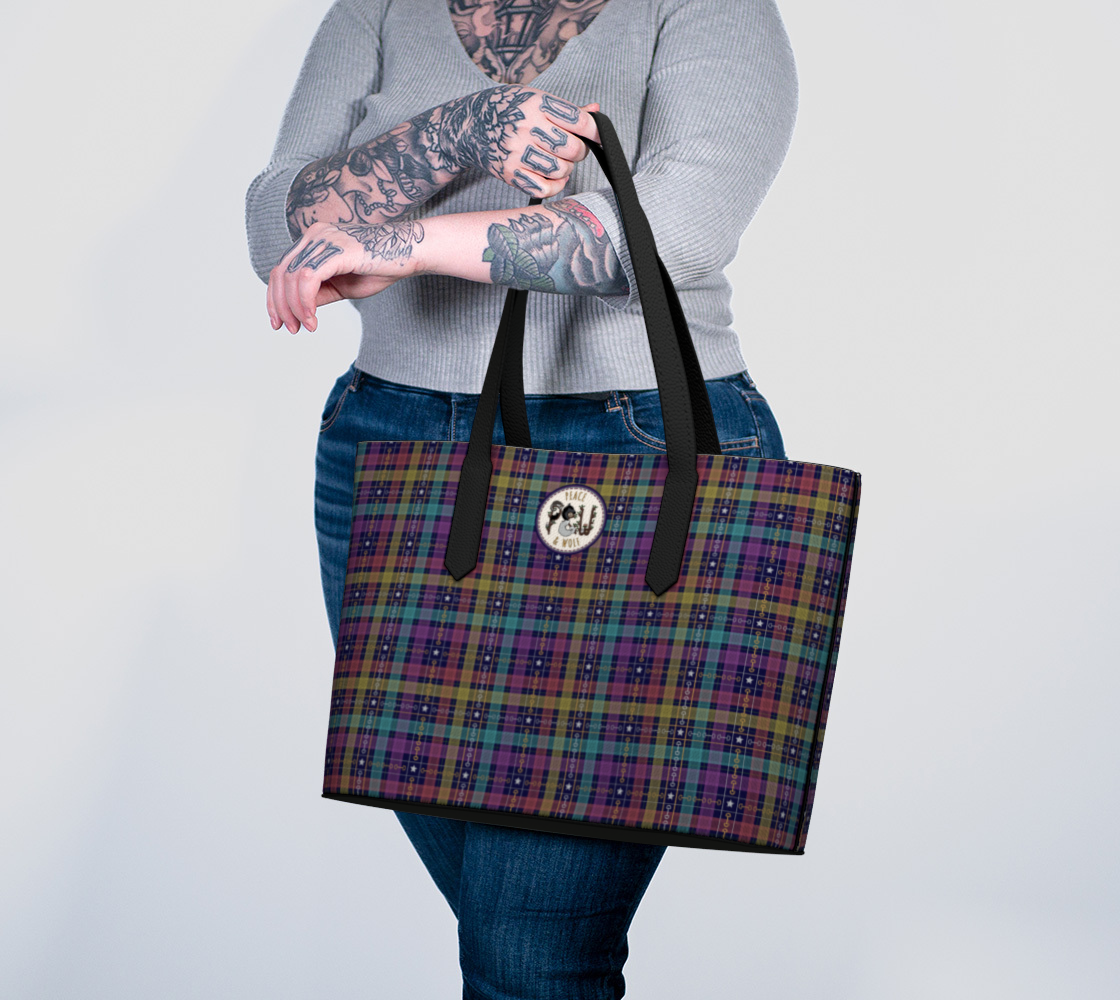 Unicorn Dreams Plaid - Vegan Leather Tote
