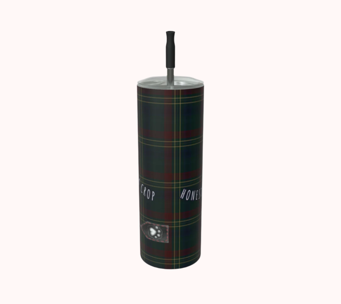I Don't Give a Crop - Classy Equestrian Plaid - Stainless Steel Tumbler