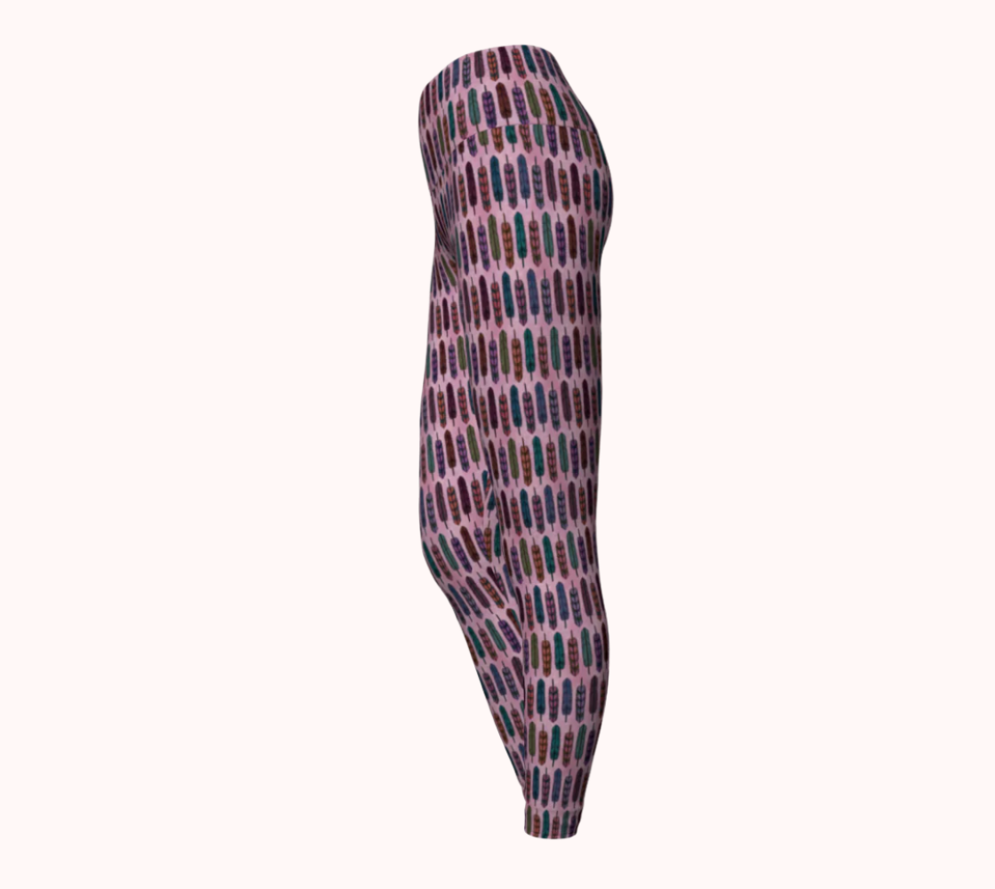 Cotton Candy Feathers - Ecofriendly Ecopoly Yoga Leggings