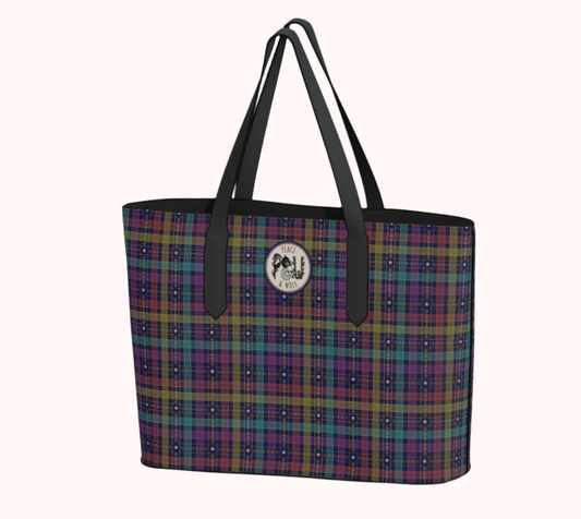 Unicorn Dreams Plaid - Vegan Leather Tote