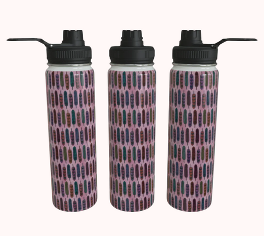 Cotton Candy Feathers - Stainless Steel Water Bottle