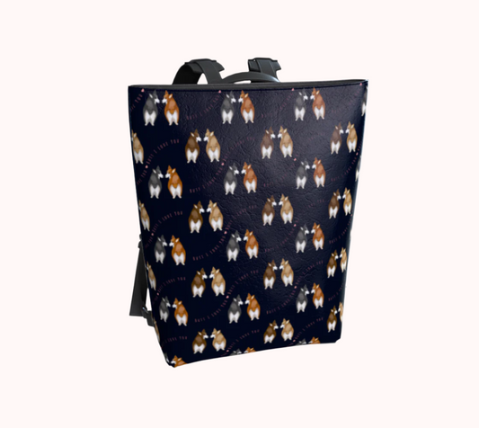 Butt I Love You - Classy Navy - Vegan Leather Backpack