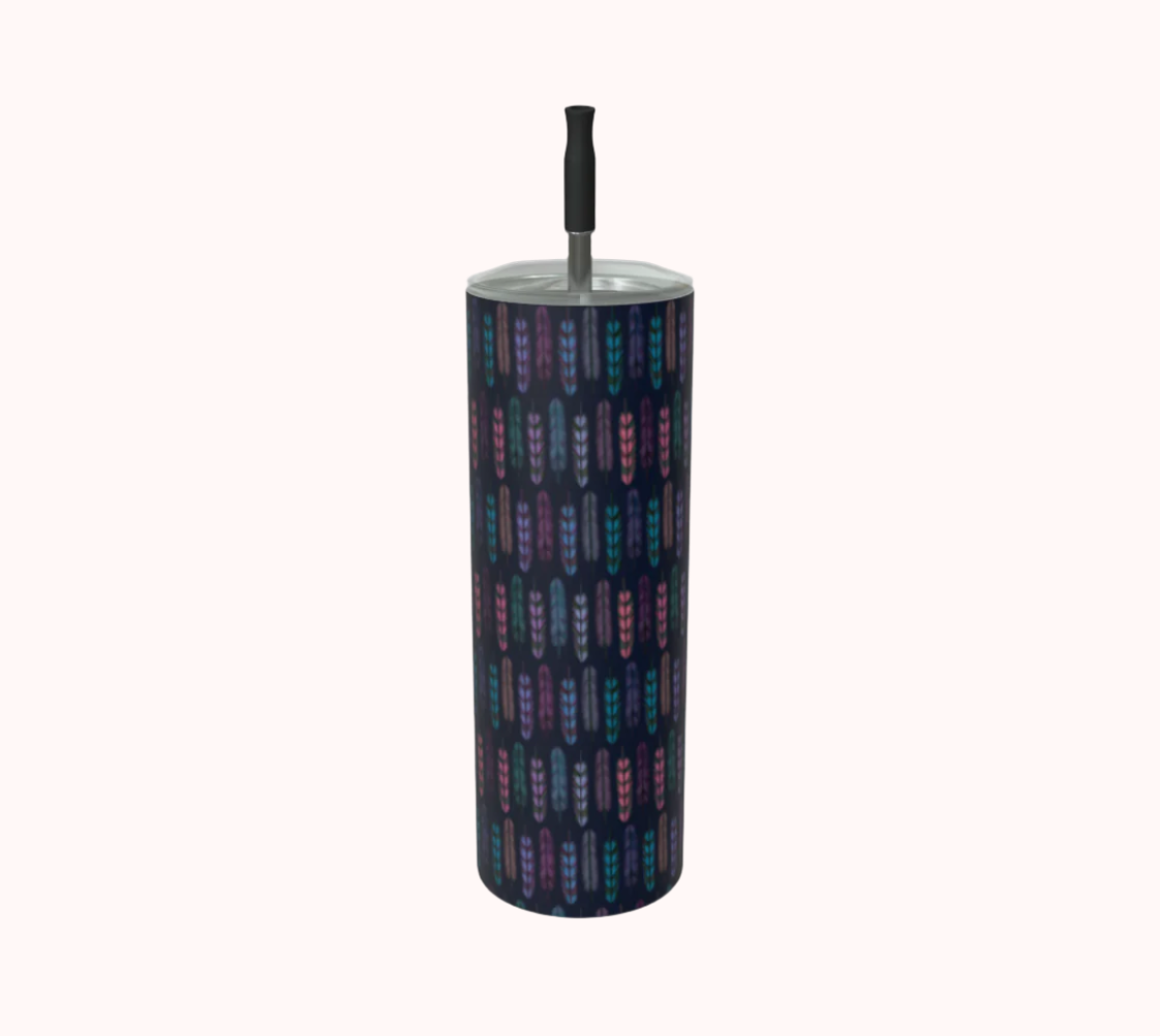 Romantic Moonlit Feathers - Stainless Steel Tumbler