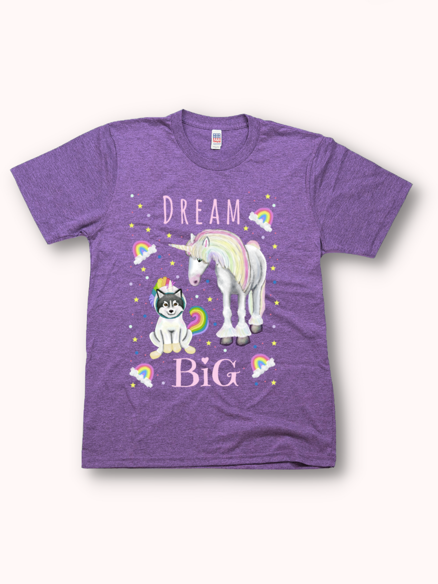 Dream Big - Unisex - USA Made soft Jersey T-shirt Pastel Script