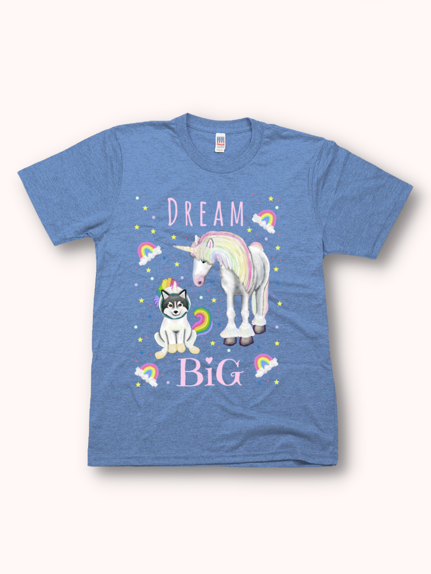 Dream Big - Unisex - USA Made soft Jersey T-shirt Pastel Script