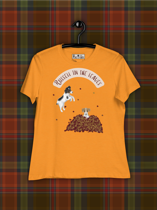 Russell in the Leaves - Women's - Super Soft Relaxed T-Shirt