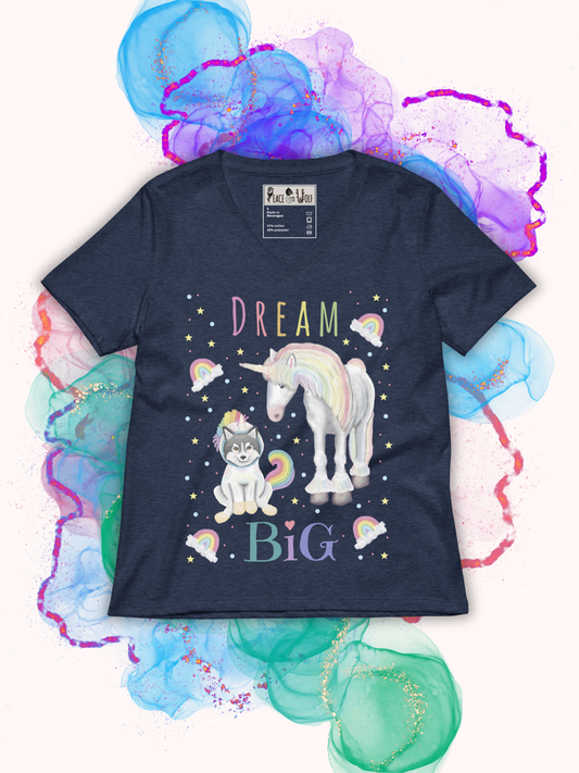 Dream Big - Women’s - Relaxed Super Soft V-neck T-shirt
