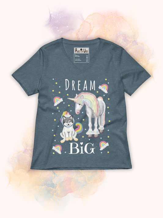 Dream Big - Women’s - Relaxed Super Soft V-neck T-shirt