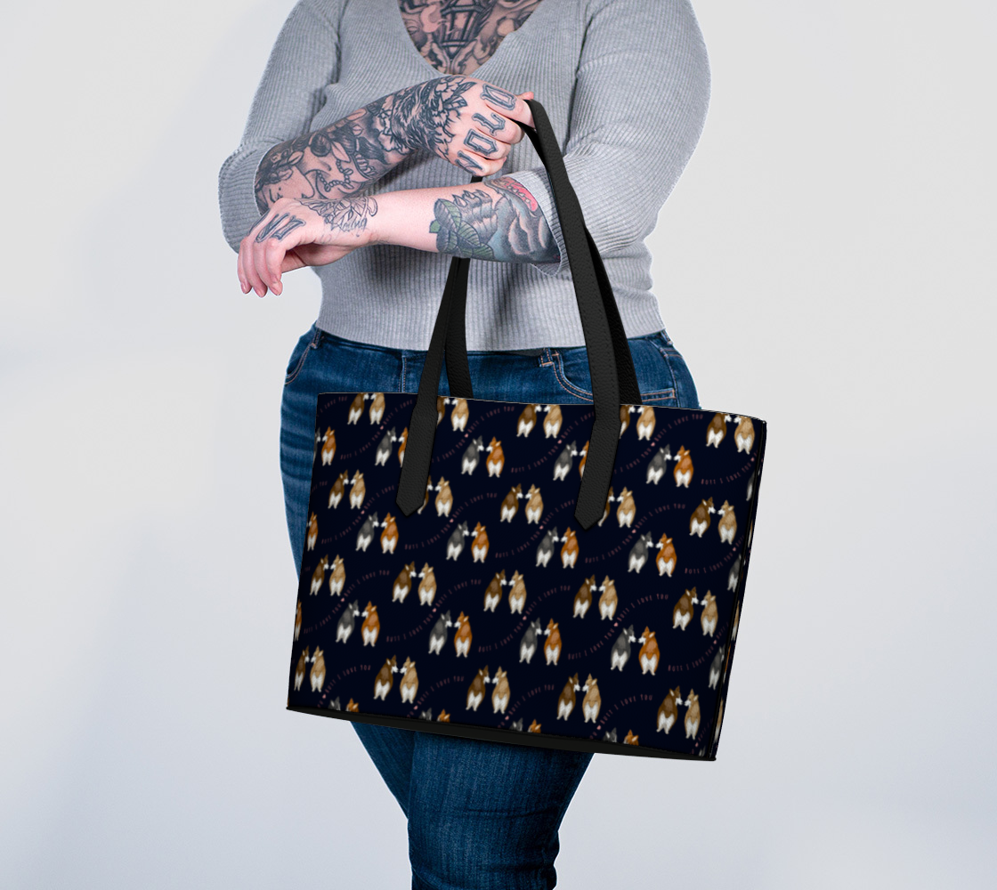 Butt I Love You - Classy Navy - Vegan Leather Tote Bag