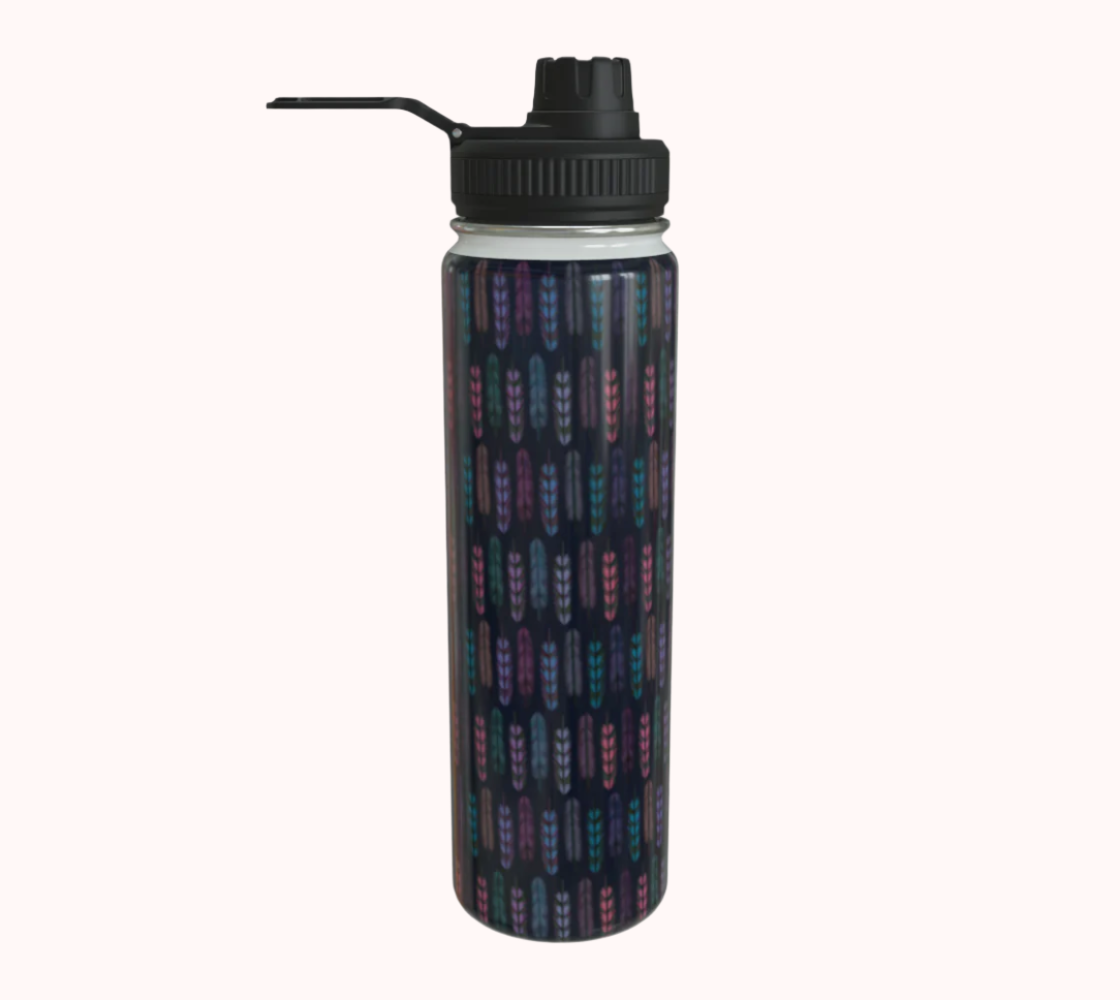 Romantic Moonlight Feathers - Stainless Steel Water Bottle
