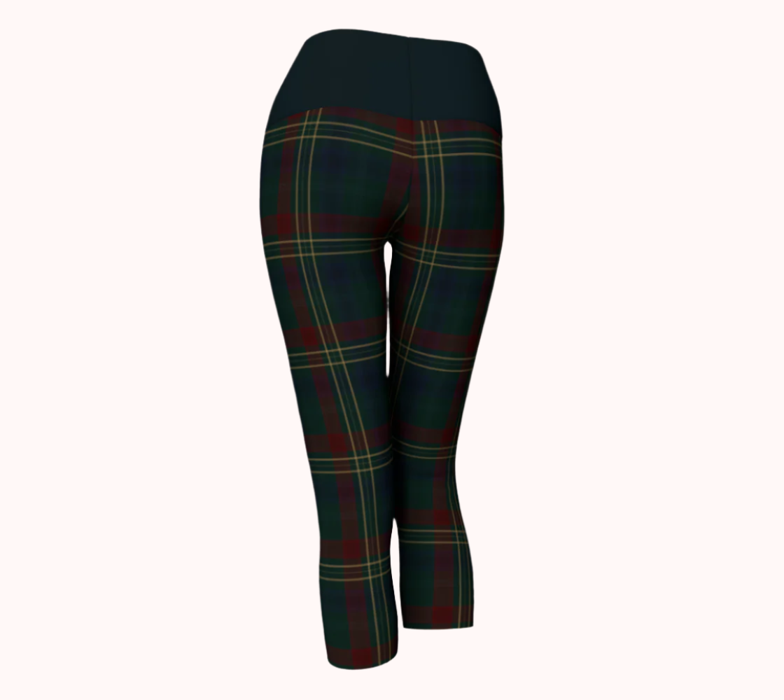 I Don't Give a Crop - Classy Equine Plaid - Ecofriendly Ecopoly Yoga Capris