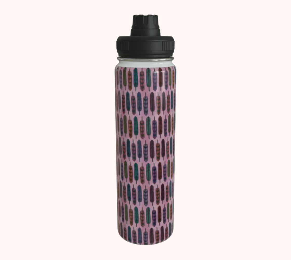 Cotton Candy Feathers - Stainless Steel Water Bottle