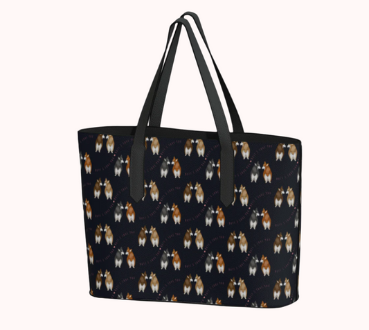 Butt I Love You - Classy Navy - Vegan Leather Tote Bag