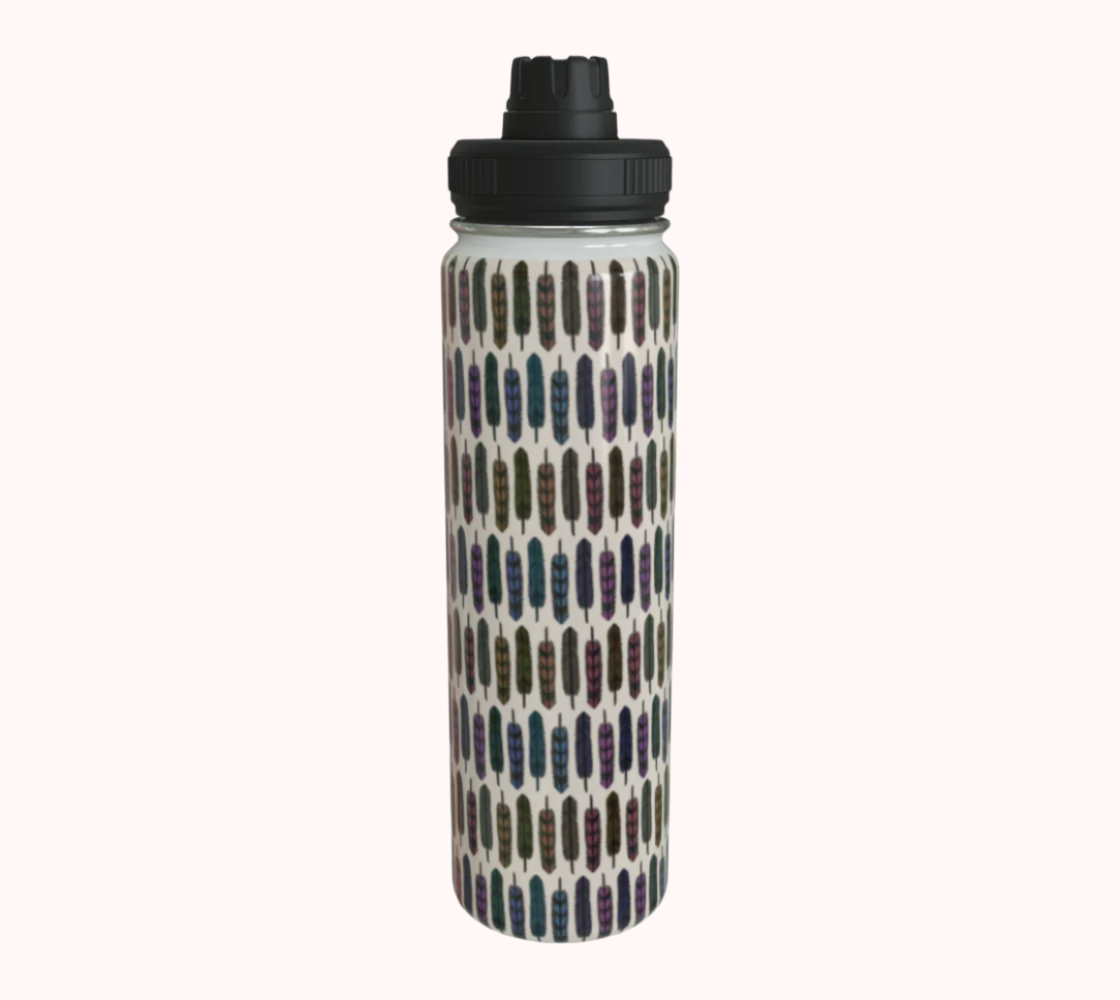 Sky Gazing Feathers - Stainless Steel Water Bottle