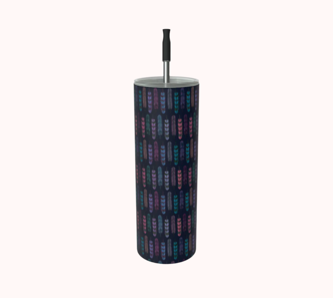 Romantic Moonlit Feathers - Stainless Steel Tumbler