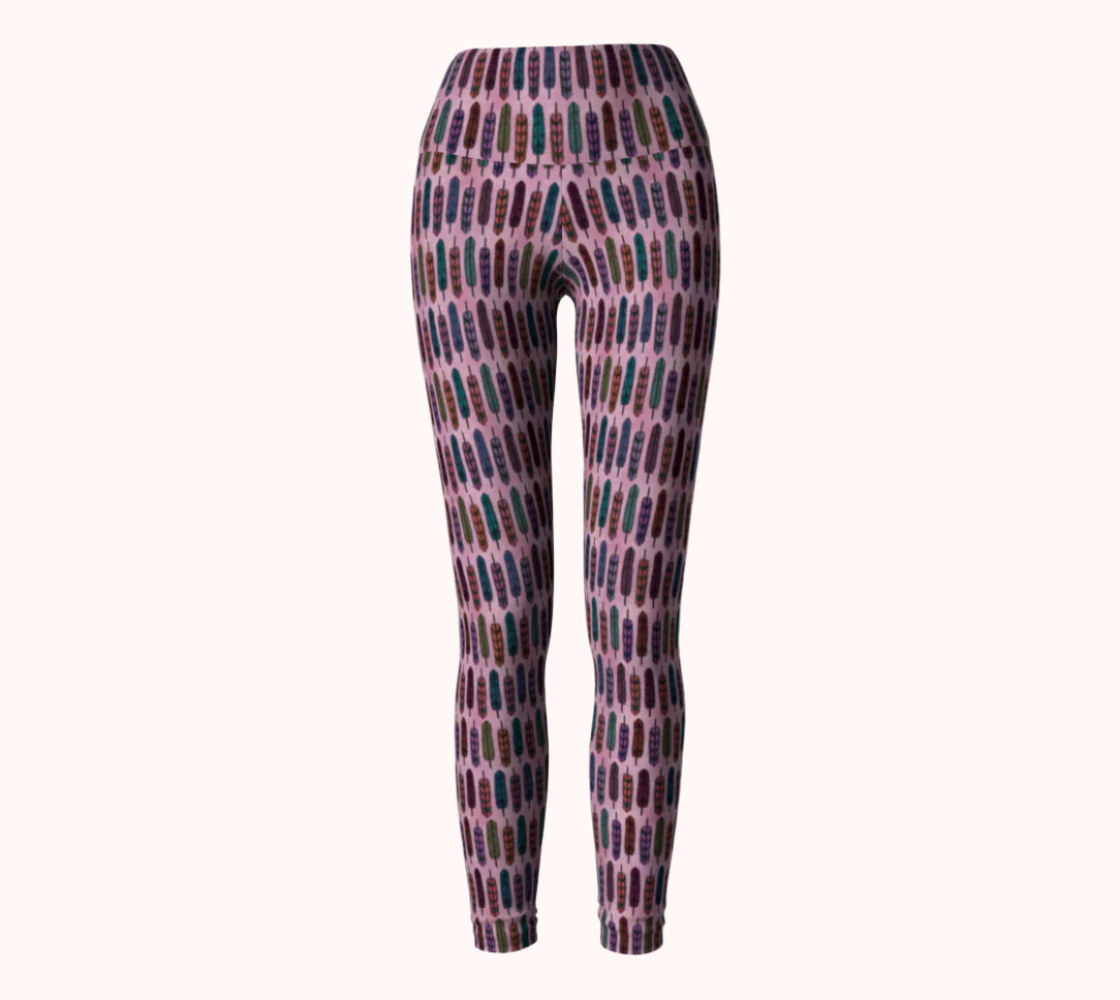 Cotton Candy Feathers - Ecofriendly Ecopoly Yoga Leggings