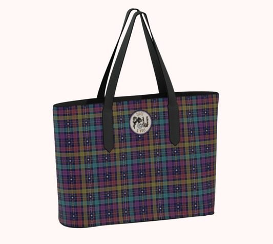 Unicorn Dreams Plaid - Vegan Leather Tote