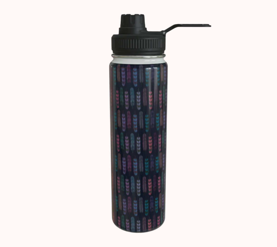Romantic Moonlight Feathers - Stainless Steel Water Bottle