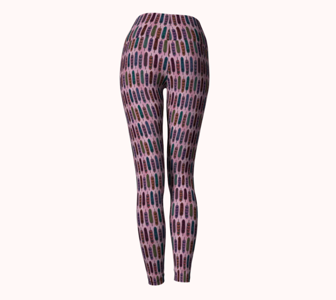 Cotton Candy Feathers - Ecofriendly Ecopoly Yoga Leggings