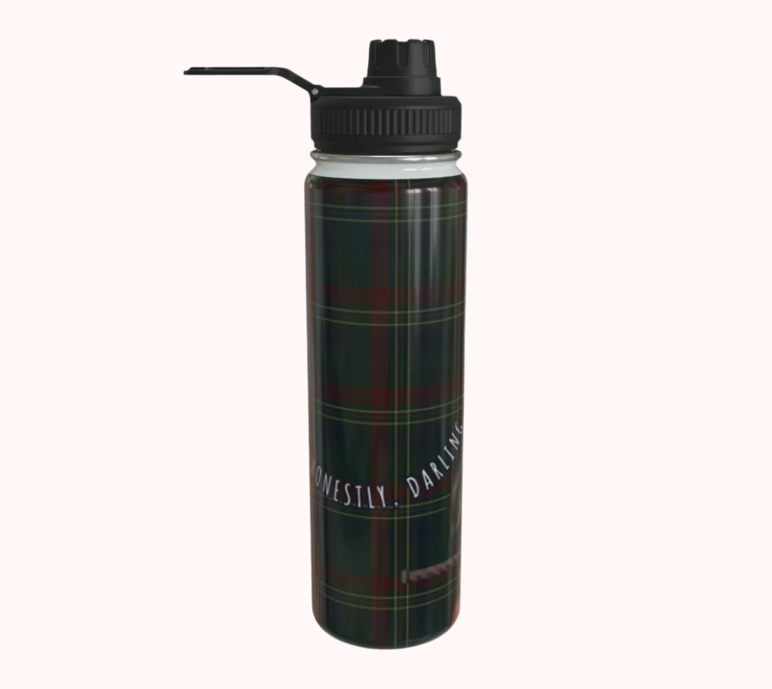 I Don't Give a Crop - Classy Equestrian Plaid - Stainless Steel Water Bottle
