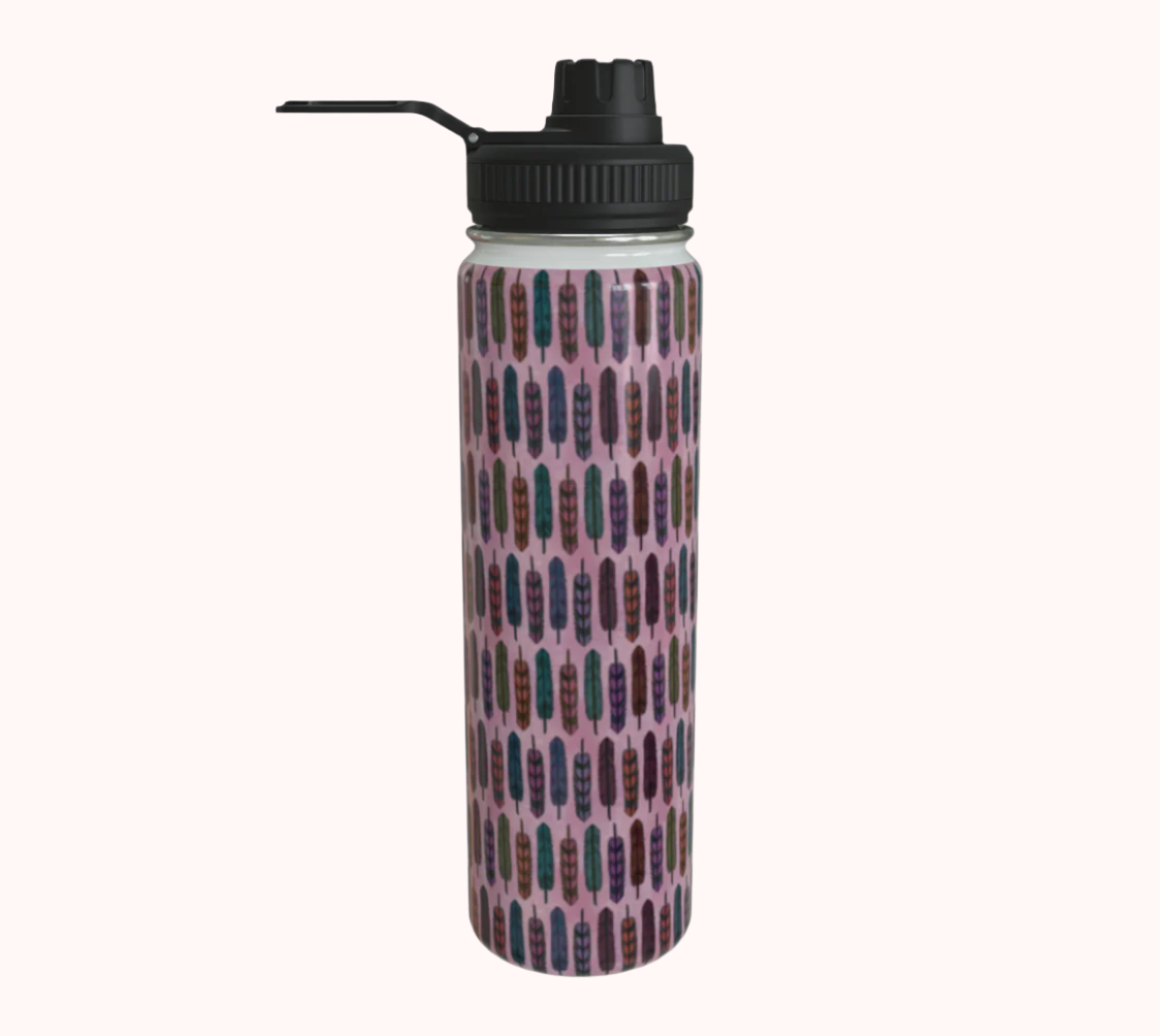 Cotton Candy Feathers - Stainless Steel Water Bottle