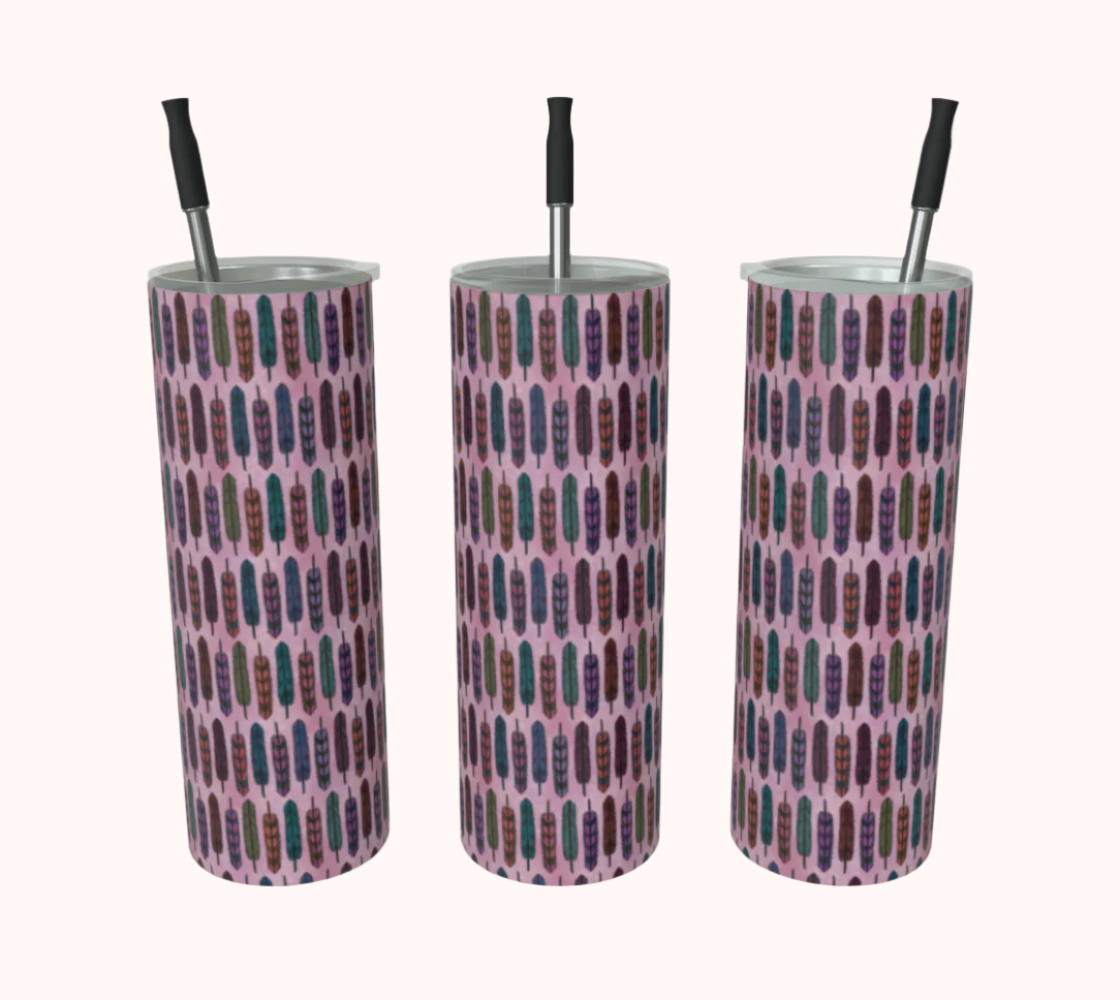 Cotton Candy Feathers - Stainless Steel Tumbler