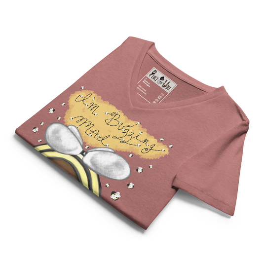Buzzing Mad - Women’s - Relaxed Super Soft V-neck T-shirt