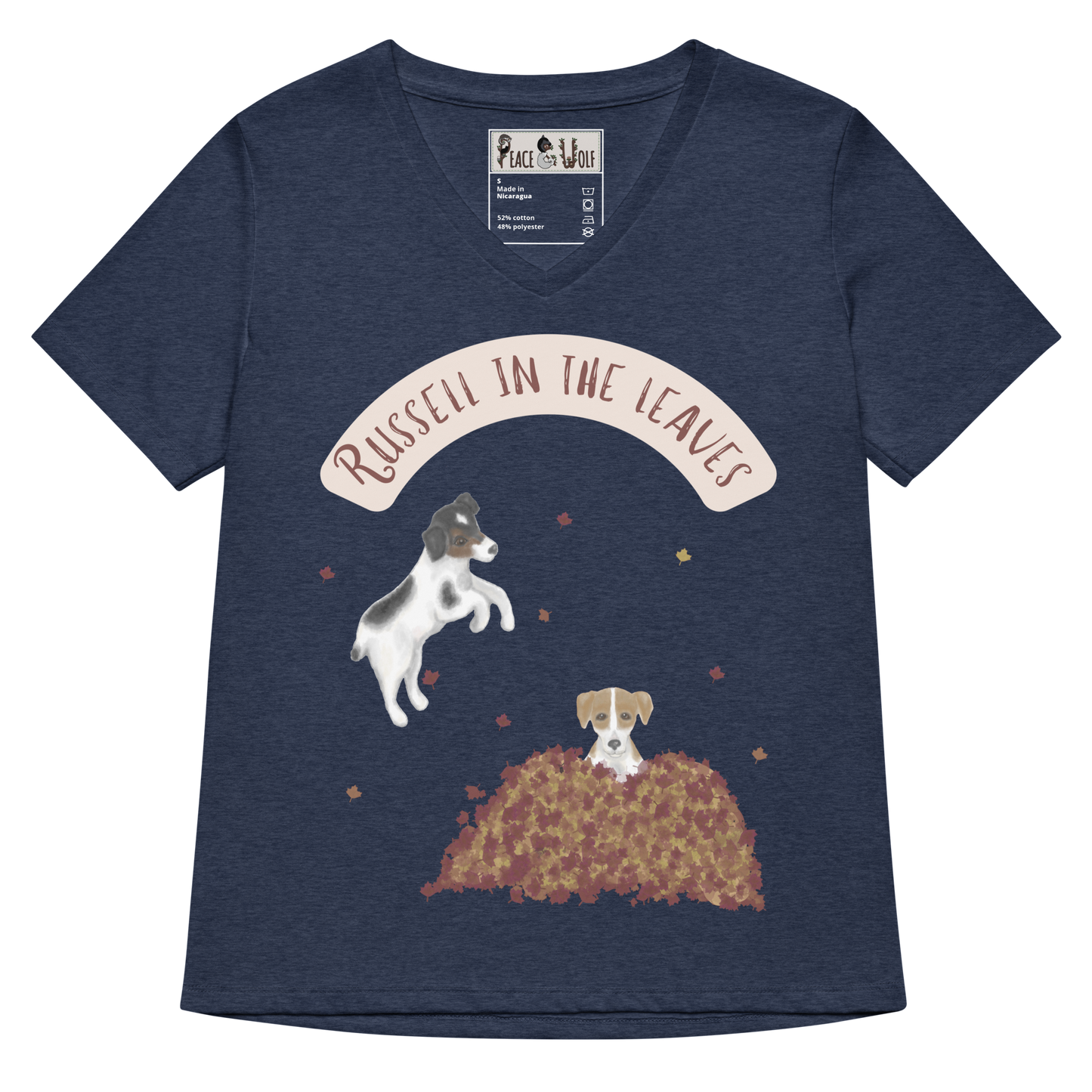 Russell in the Leaves - Women’s - Relaxed Super Soft V-neck T-shirt