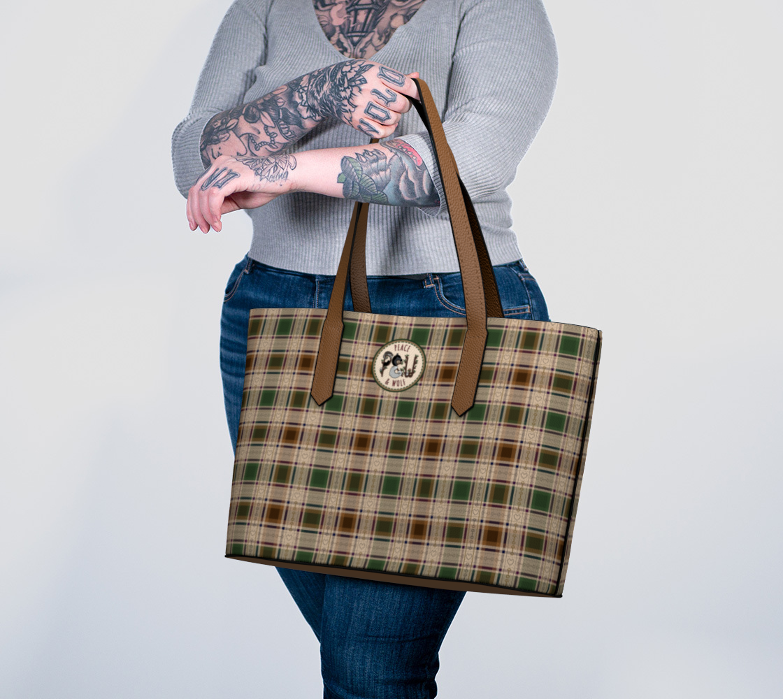 Fields of Freedom Plaid - Vegan Leather Tote