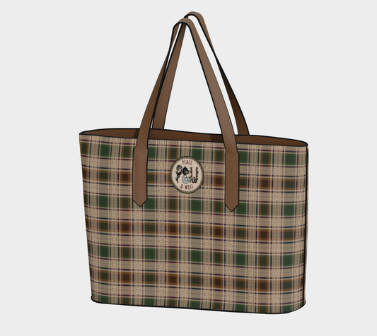 Fields of Freedom Plaid - Vegan Leather Tote