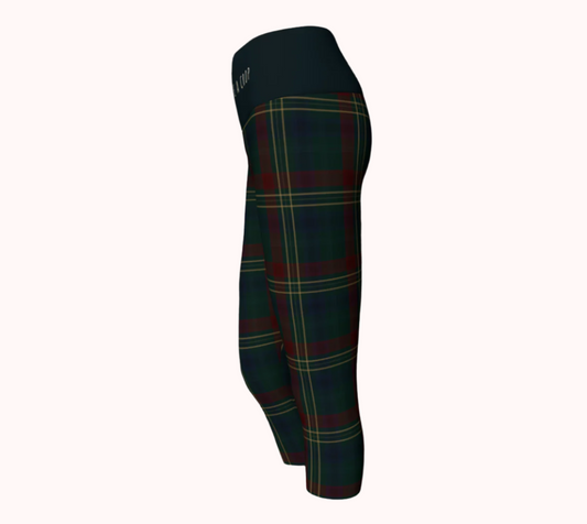 I Don't Give a Crop - Classy Equine Plaid - Ecofriendly Ecopoly Yoga Capris