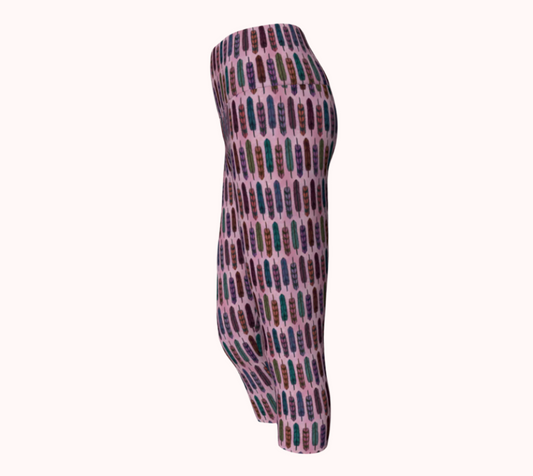 Cotton Candy Feathers - Ecofriendly Ecopoly Yoga Capris