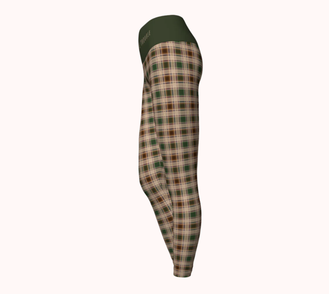 Stirrup Some Trouble & Fields of Freedom Plaid - Ecofriendly Ecopoly Yoga Leggings