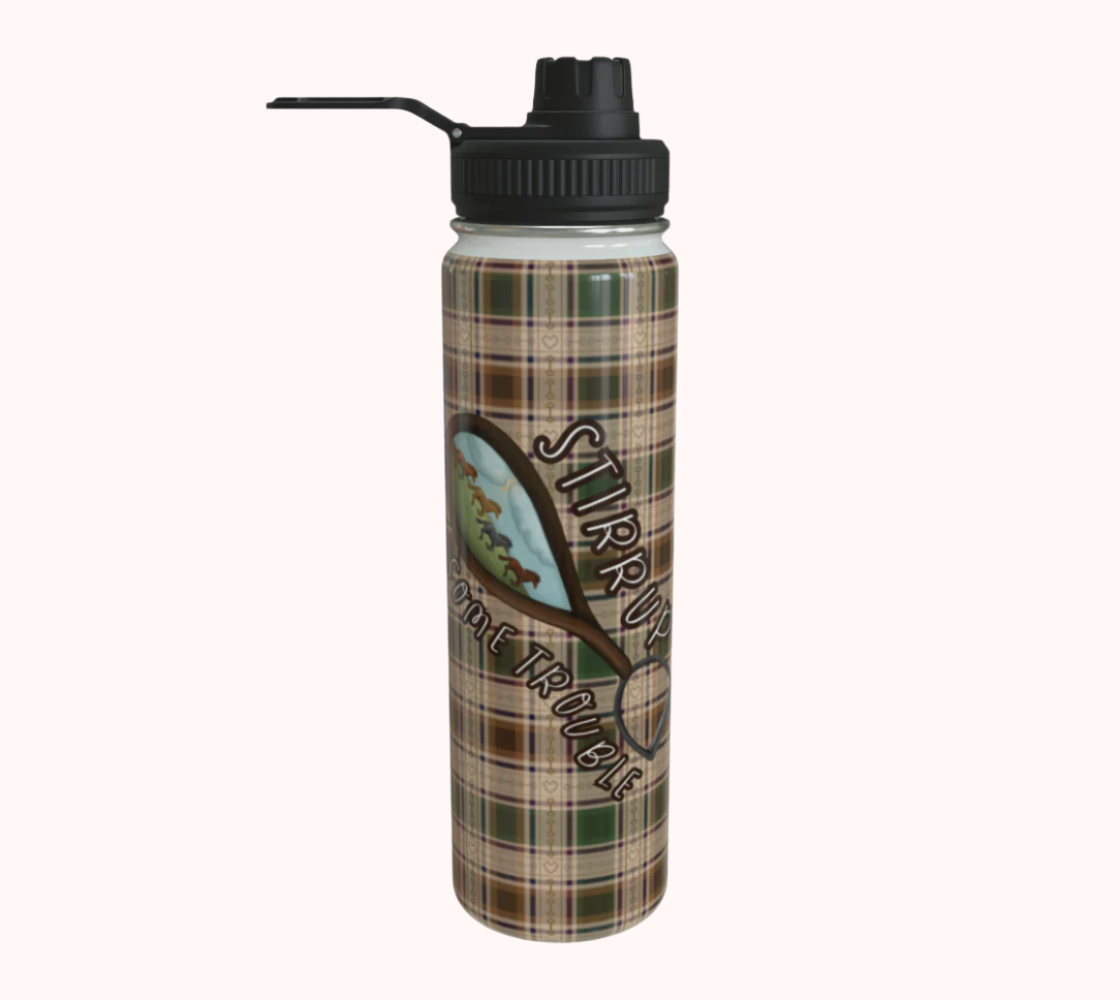 Stirrup Some Trouble Fields of Freedom Plaid - Stainless Steel Water Bottle