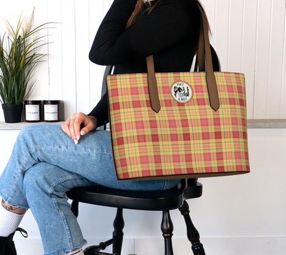 Honeybee Plaid - Vegan Leather Tote