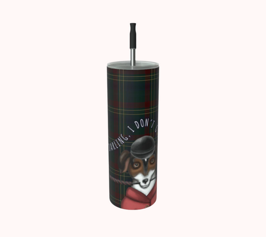 I Don't Give a Crop - Classy Equestrian Plaid - Stainless Steel Tumbler