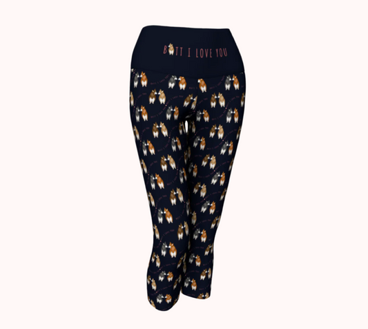 Butt I Love You - Classic Navy - Ecofriendly Ecopoly Yoga Capris