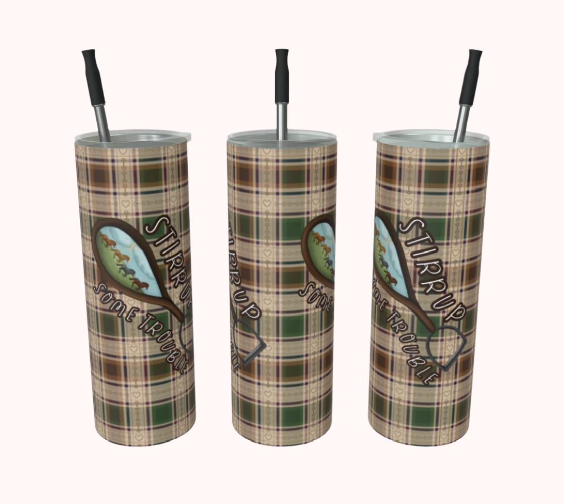 Stirrup Some Trouble - Fields of Freedom Plaid - Stainless Steel Tumbler