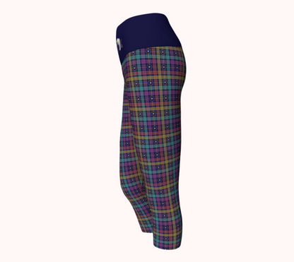 Dream Big - Unicorn Dreams Plaid - Ecofriendly Ecopoly Yoga Capris